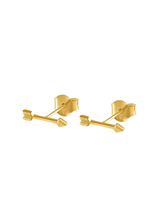 Load image into Gallery viewer, Andromeda Arrow Gold Studs | Gold Plated Stainless Steel
