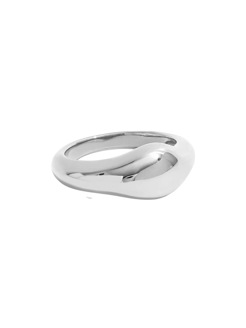 Saige Signet Silver Ring | Stainless Steel