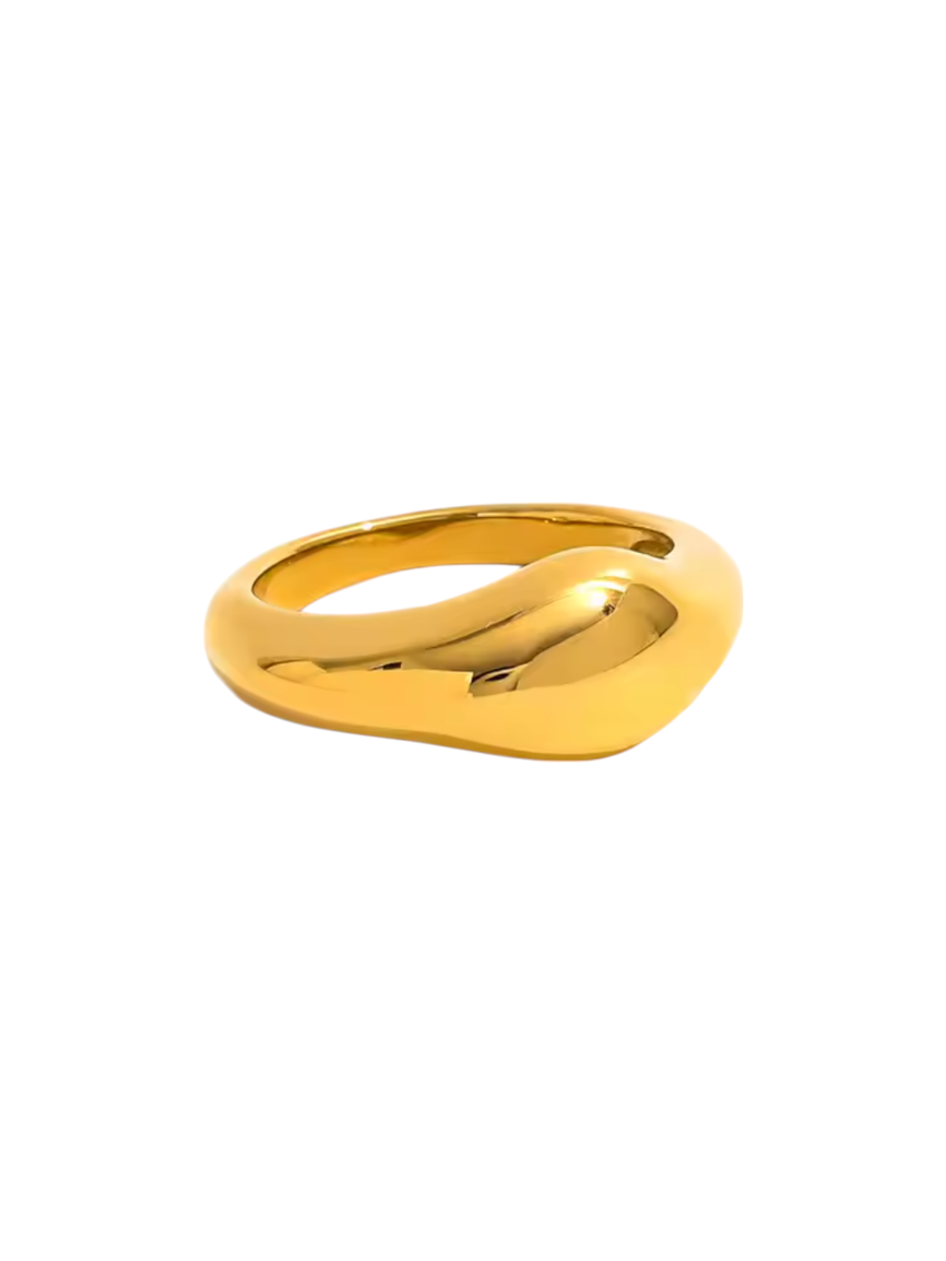 Saige Signet Gold Ring | Stainless Steel Gold Plated