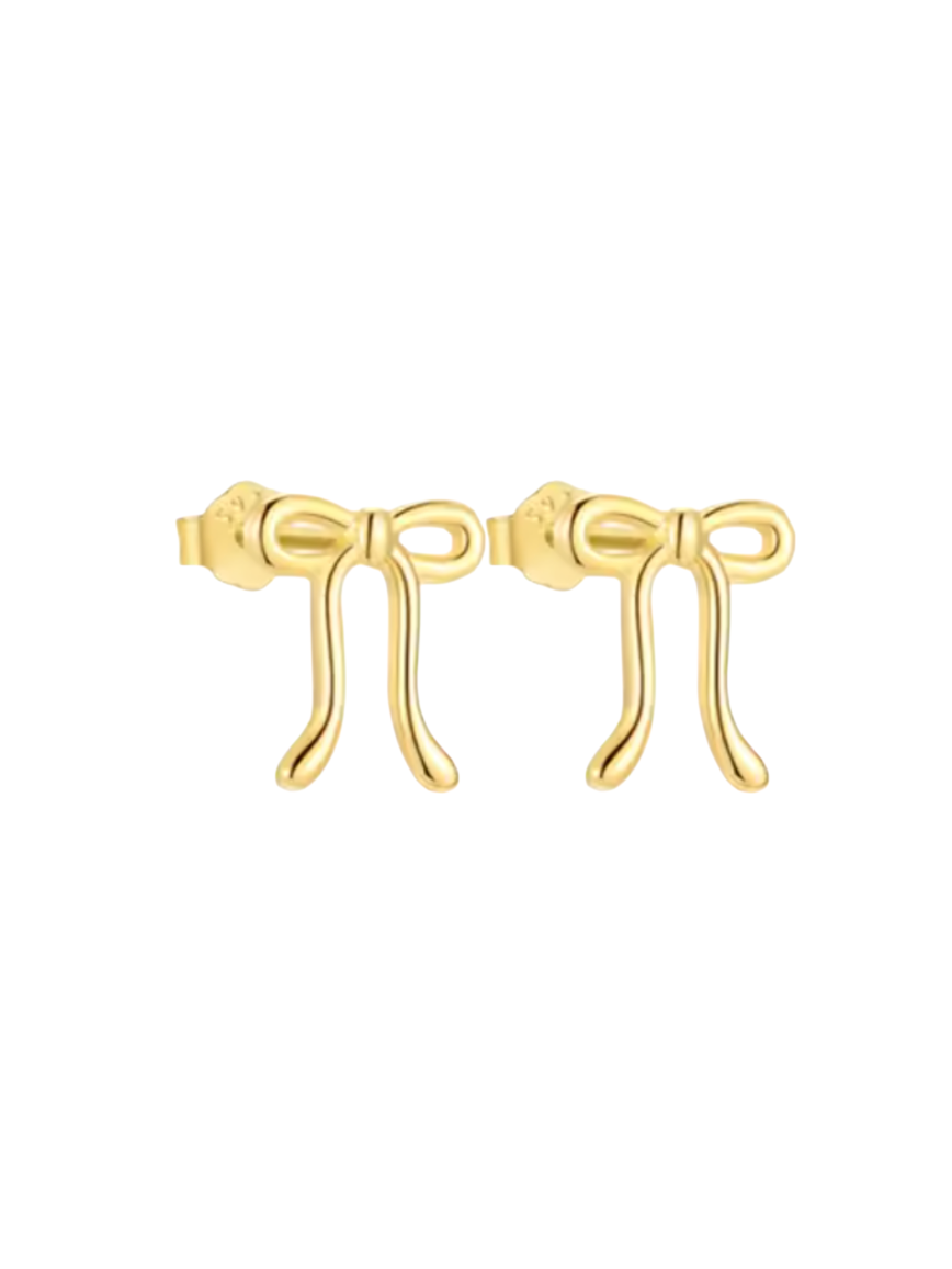 Baylor Bow Gold Studs | Gold Plated Stainless Steel