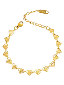 Milan Mini Hearts Gold Bracelet | Gold Plated Stainless Steel
