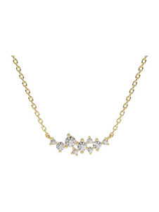 Carmen Constellation Diamond Bar Gold Necklace | Gold Plated Stainless Steel