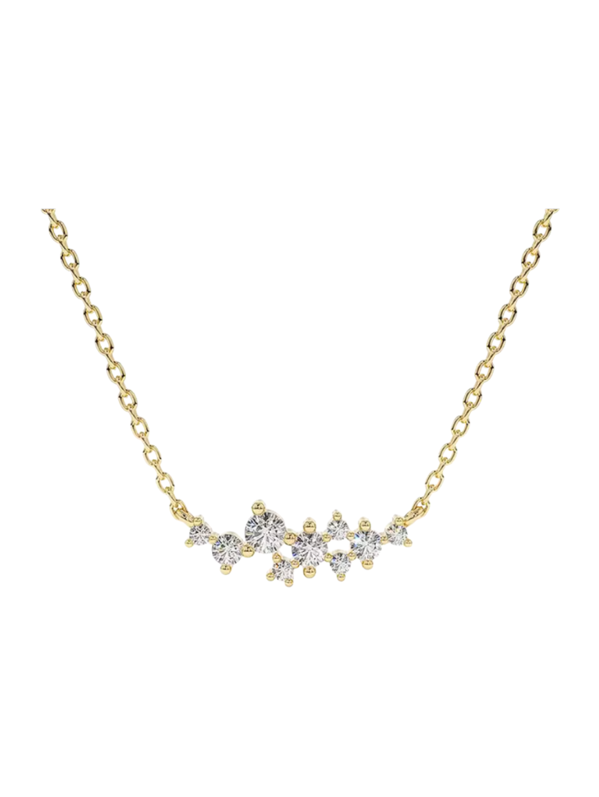 Carmen Constellation Diamond Bar Gold Necklace | Gold Plated Stainless Steel
