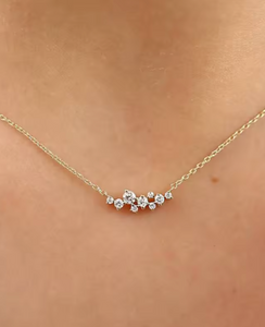 Carmen Constellation Diamond Bar Gold Necklace | Gold Plated Stainless Steel