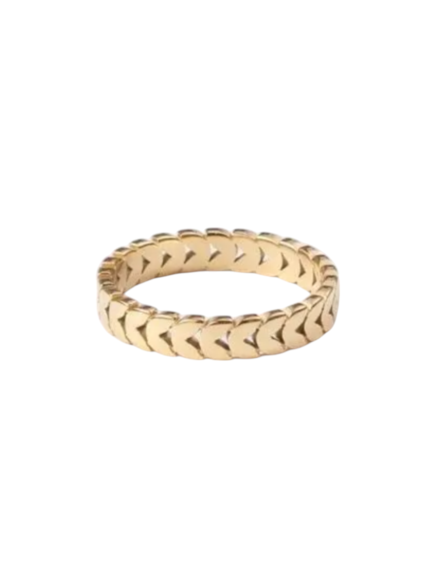 Leland Crown Leaf Gold Ring | Stainless Steel Gold Plated