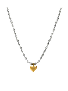 Tavora Two Tone Heart Pendant | Gold Plated Stainless Steel