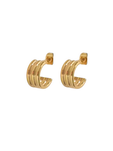 Tindra Triple Gold Hoops | Gold Plated Stainless Steel