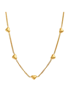 Mazarine Multi Heart Gold Chain | Gold Plated Stainless Steel