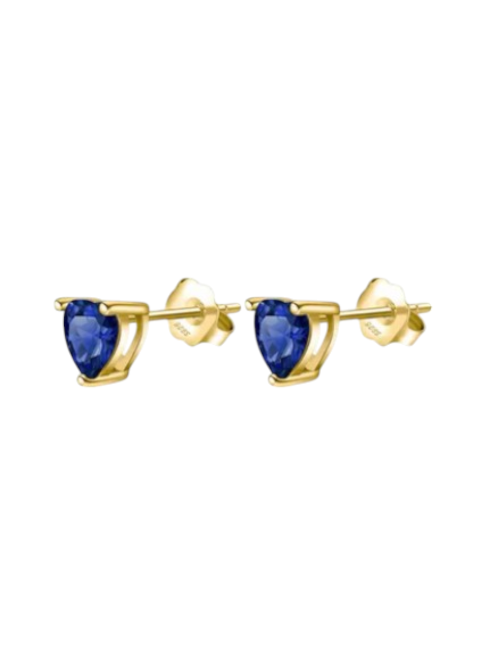 Sonnet Sapphire Heart Gold Studs | 925 Sterling Silver Gold Plated