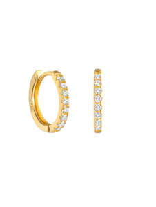 Ava 10mm Diamond Gold Huggies  | 925 Sterling Silver Gold Plated