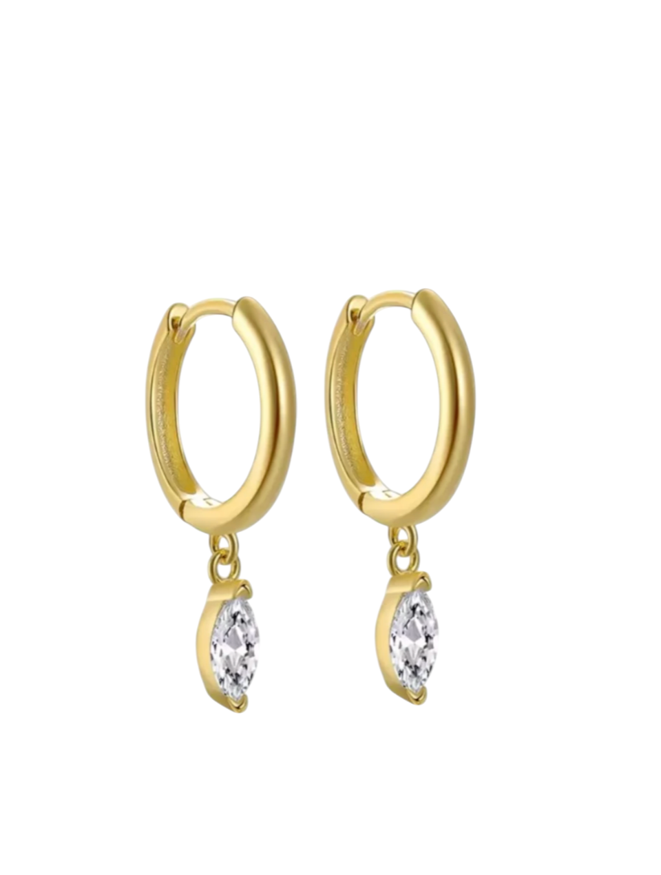 Rosalind Diamond Drop Huggies | Gold Plated 925 Sterling Silver