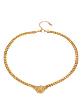 Load image into Gallery viewer, Calista Curb Chain Disk Gold Necklace | Stainless Steel Gold Plated
