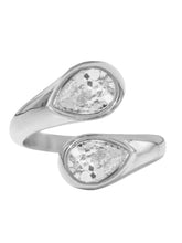 Load image into Gallery viewer, Silver Pear Twist Ring | Stainless Steel
