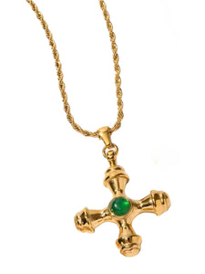Margaux Maltese Emerald Necklace | Stainless Steel Gold Plated