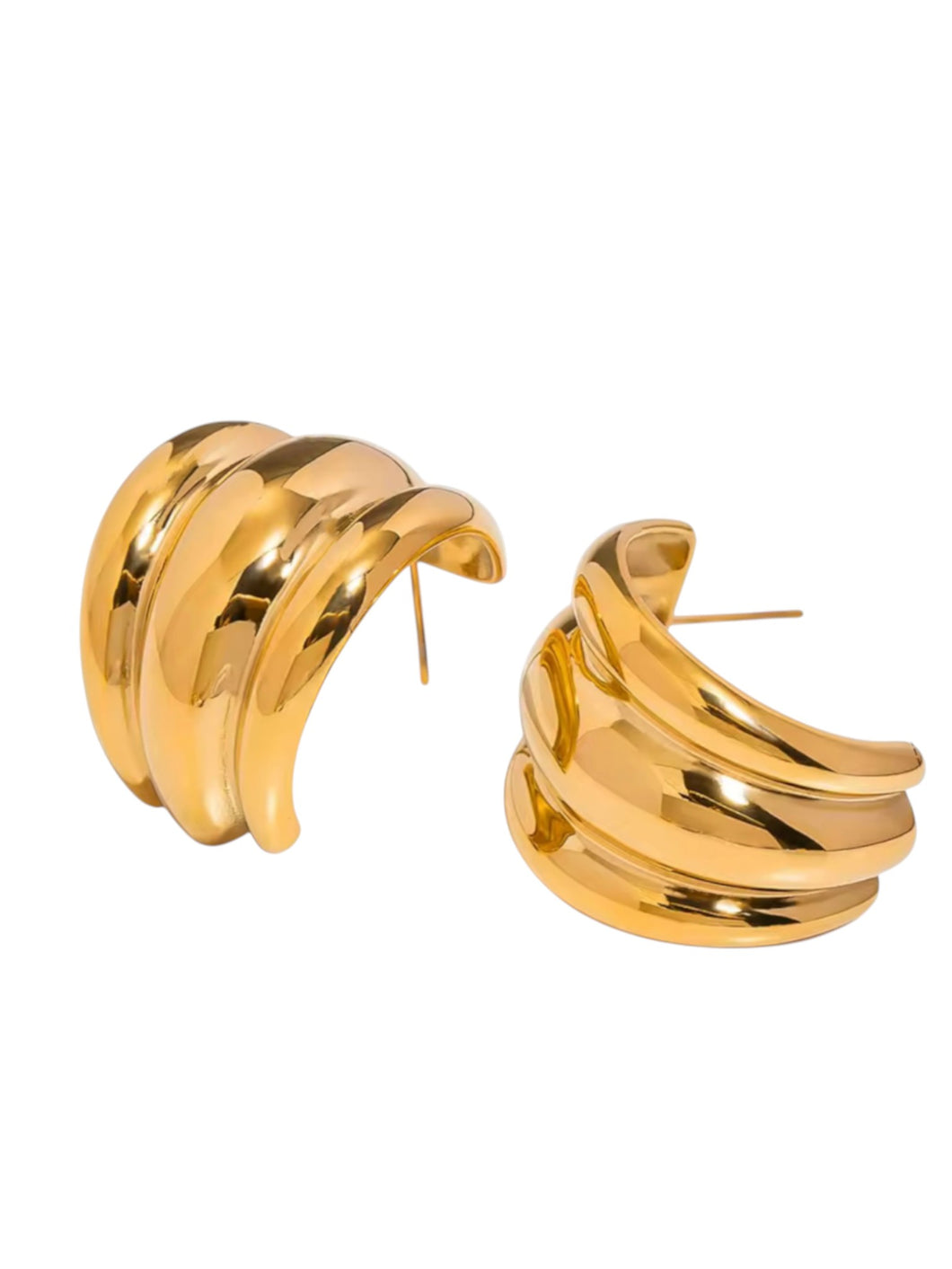 Harmony Statement Gold Hoop Earrings | Stainless Steel Gold Plated