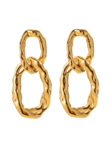 Liliana Link Drop Gold Hoop Earrings | Stainless Steel Gold Plated