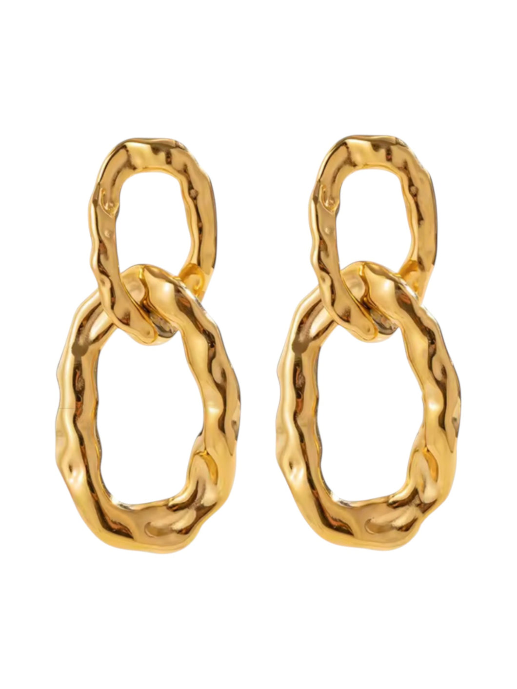 Liliana Link Drop Gold Hoop Earrings | Stainless Steel Gold Plated