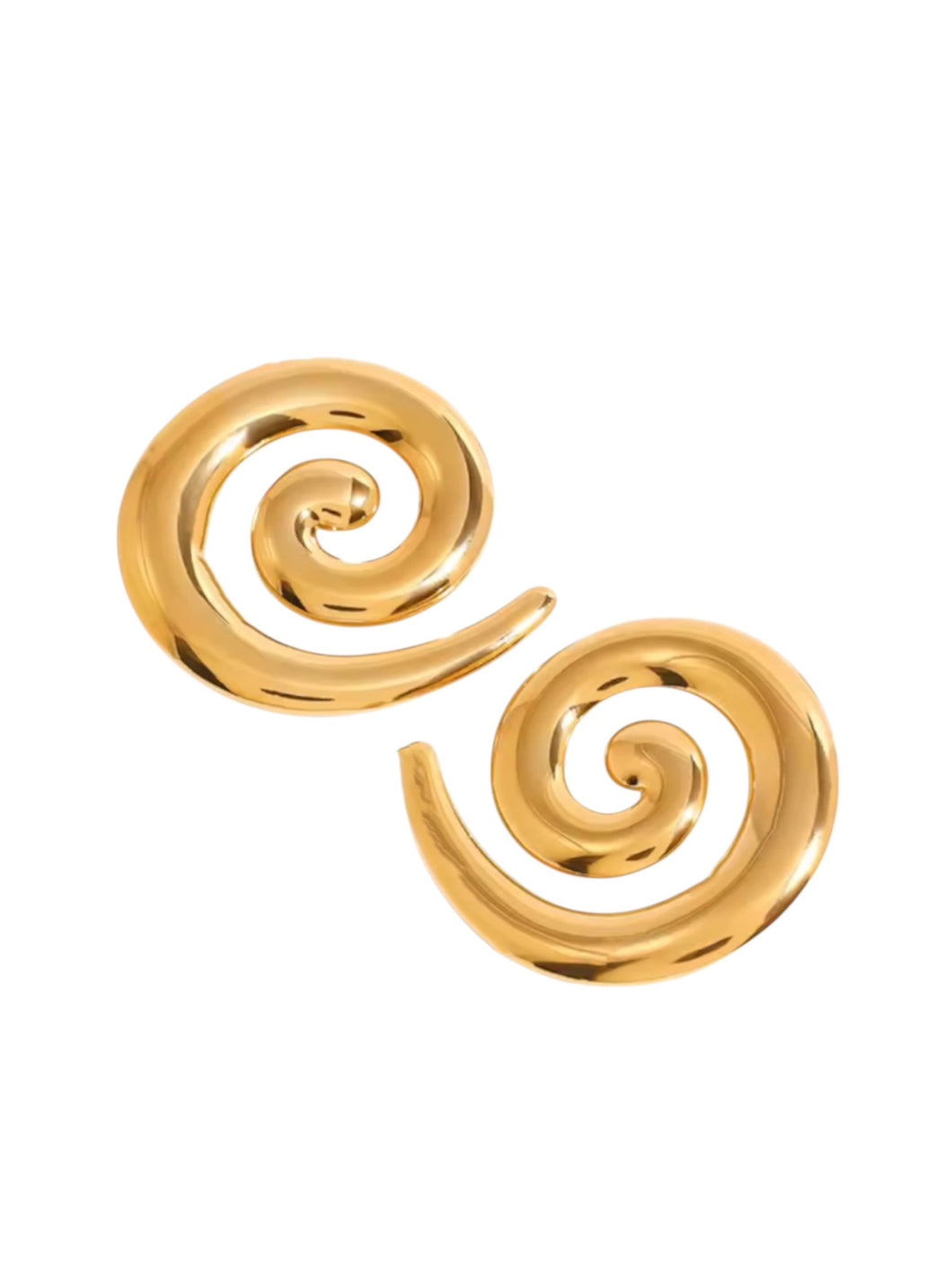 Spiral Statement Gold Earrings | Stainless Steel Gold Plated