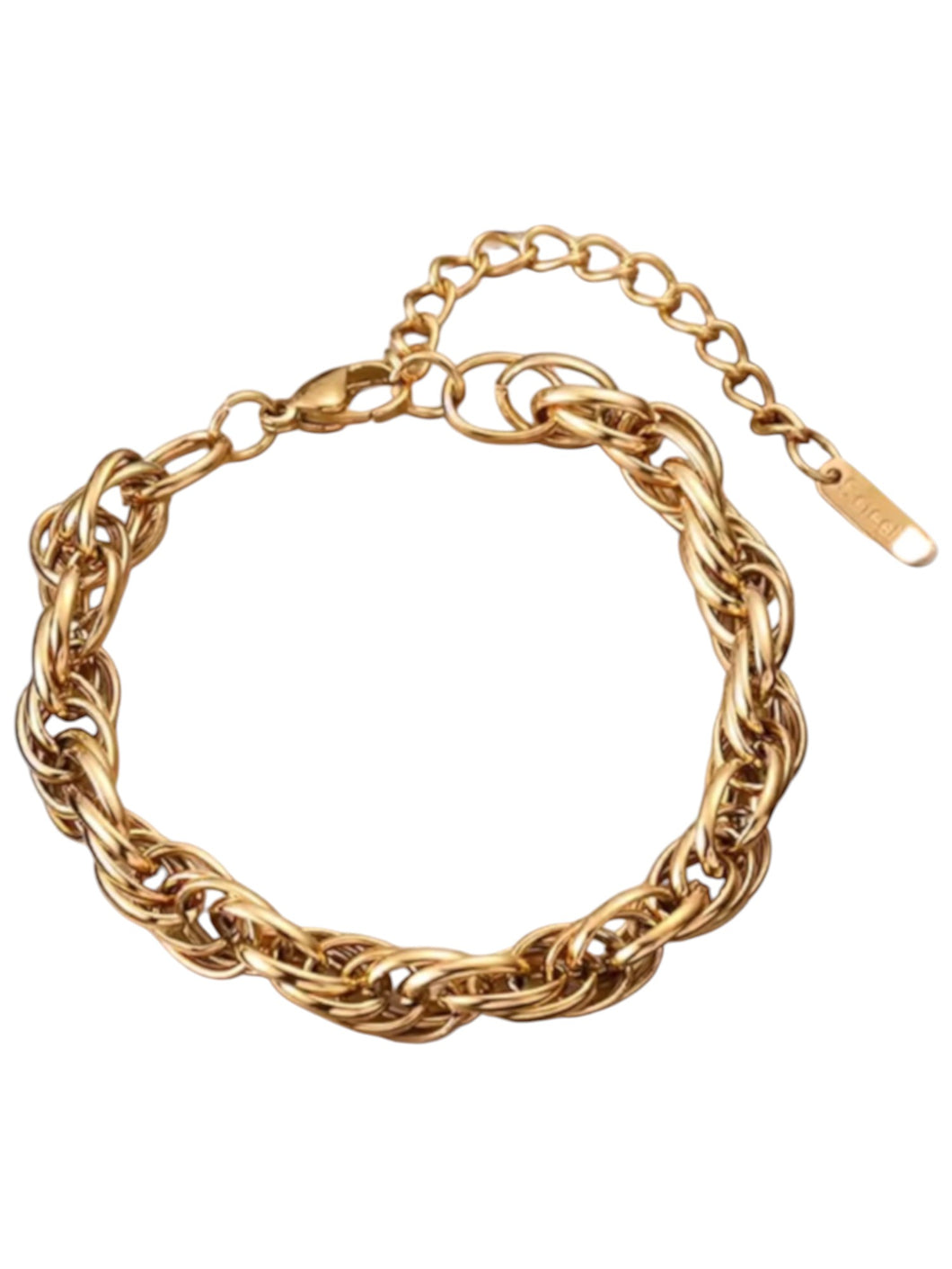 Twisted Rope Gold Bracelet | Stainless Steel Gold Plated