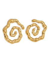 Load image into Gallery viewer, Squiggle Spiral Statement Gold Earrings | Stainless Steel Gold Plated

