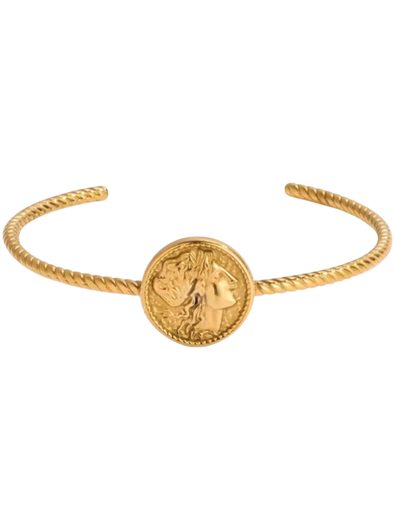 Gold Coin Cuff | Stainless Steel Gold Plated