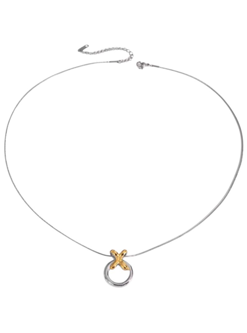 XO Two Tone Necklace | Stainless Steel Gold Plated