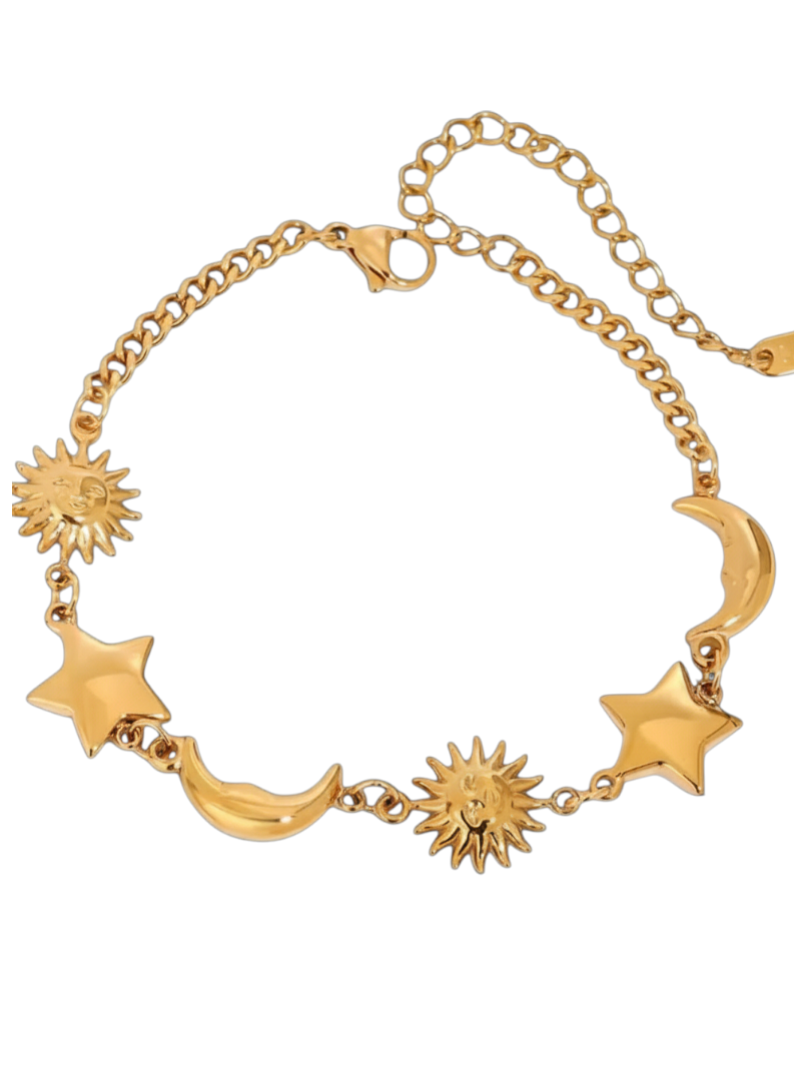 Luna Sol Gold Bracelet | Stainless Steel Gold Plated