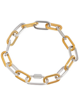 Load image into Gallery viewer, Tribeca Two Tone Oval Link Bracelet | Stainless Steel Gold Plated
