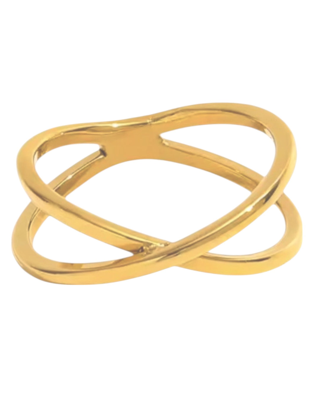 Tanaquil Thin X Gold Ring | Stainless Steel Gold Plated