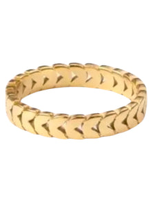 Leland Crown Leaf Gold Ring | Stainless Steel Gold Plated