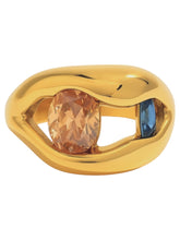 Load image into Gallery viewer, Gwendolyn Gem Cave Ring | Stainless Steel Gold Plated
