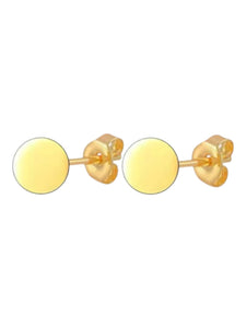 4mm Calypso Circle Disc Gold Studs | 925 Sterling Silver Gold Plated