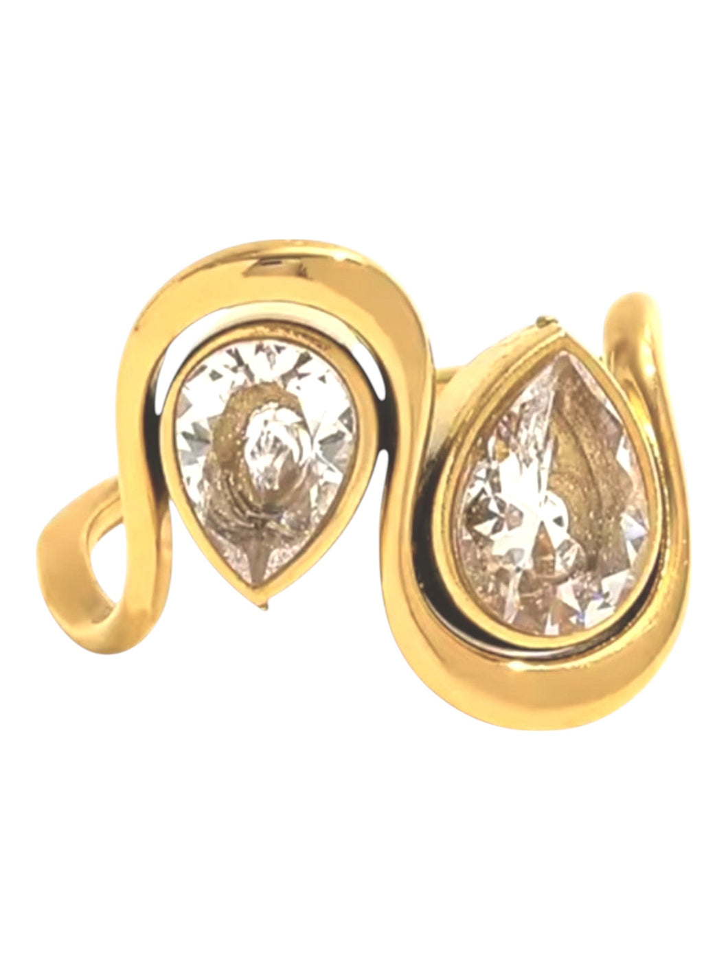 Desdemona Double Pear Gold Ring | Stainless Steel Gold Plated