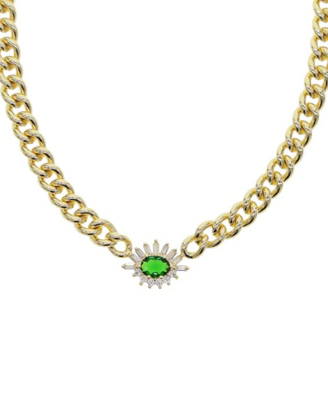 Leighton Emerald Pendant Choker