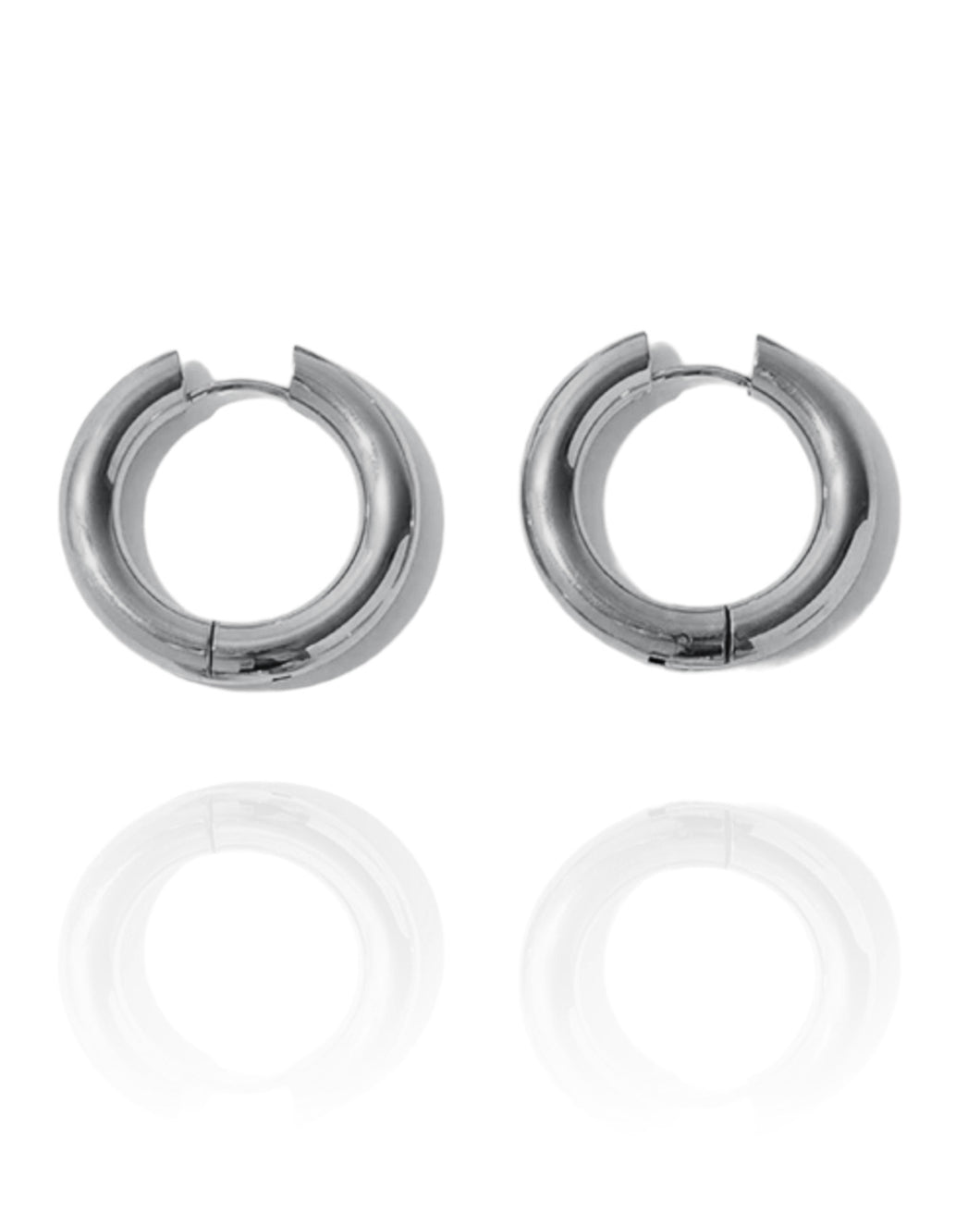 London Thick Hoops Silver
