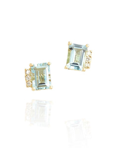 Natalia Aquamarine Studs | Gold Plated 925 Sterling Silver