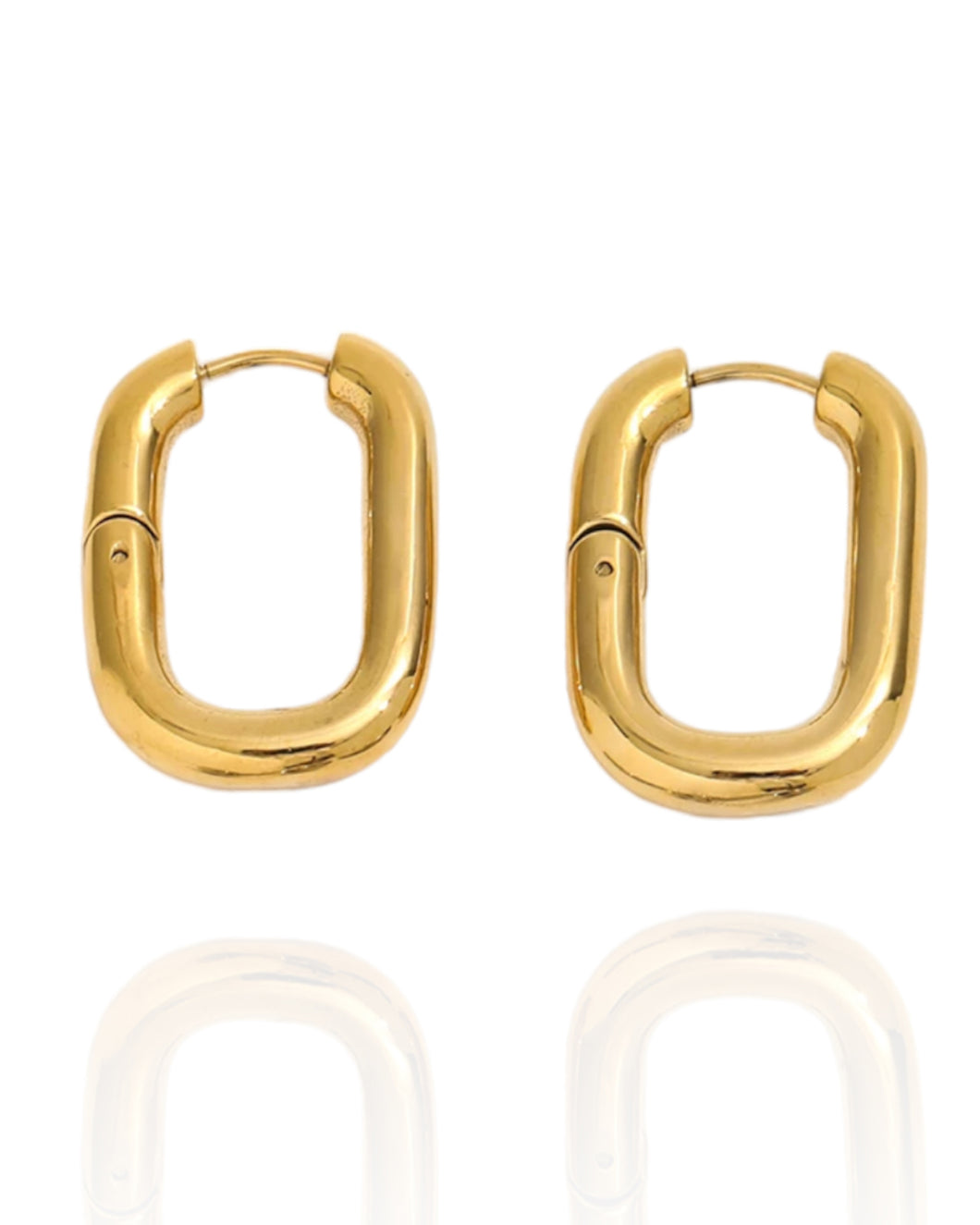 Olivia Oval Hoops Gold