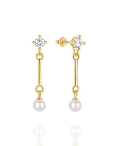 Solitaire Pearl Gold Drops