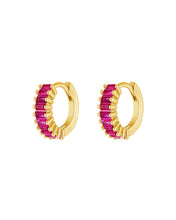 Load image into Gallery viewer, Double Genevieve Fuchsia | Gold Plated 925 Sterling Silver
