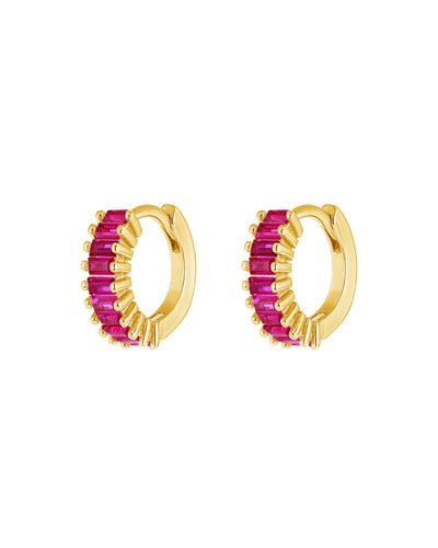 Double Genevieve Fuchsia | Gold Plated 925 Sterling Silver