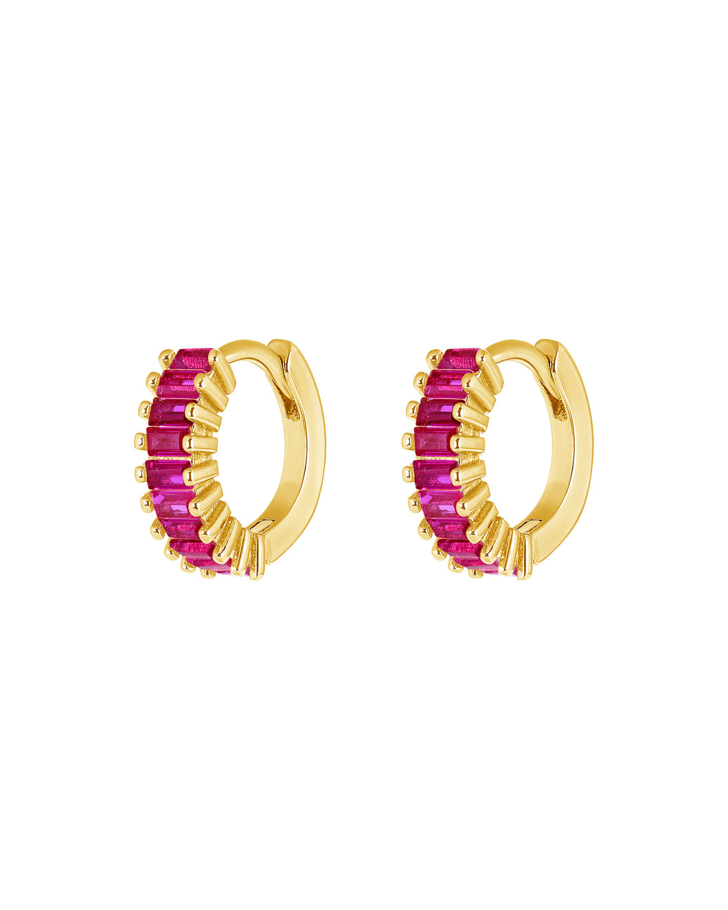Double Genevieve Fuchsia | Gold Plated 925 Sterling Silver