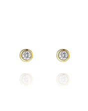 Load image into Gallery viewer, Single Bezel Studs | Gold Plated 925 Sterling Silver
