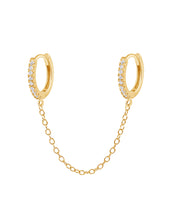 Load image into Gallery viewer, Ava Gold Plated Chain Huggies
