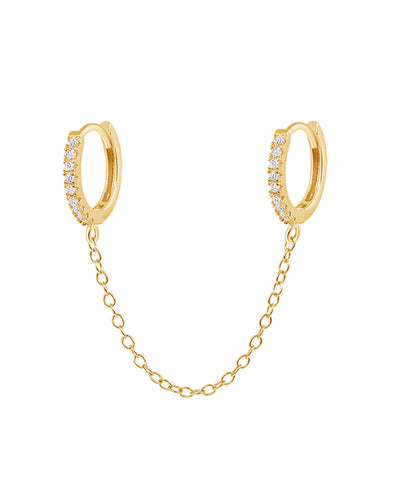 Ava Gold Plated Chain Huggies