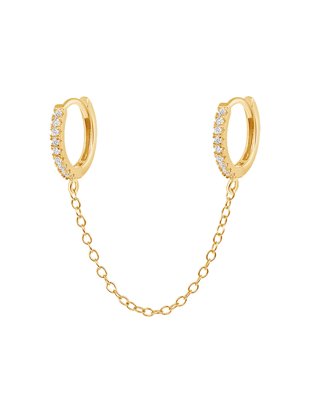 Ava Gold Plated Chain Huggies