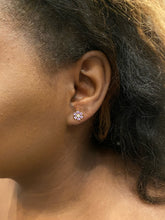 Load image into Gallery viewer, Isola Flower Studs Purple | Gold Plated 925 Sterling Silver

