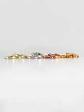 Load image into Gallery viewer, Double Rainbow Huggies Gold Earrings
