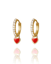 Load image into Gallery viewer, Heart You Earrings Red
