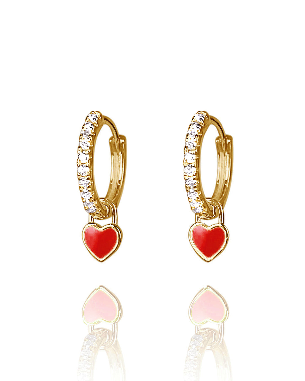 Heart You Earrings Red