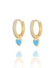 Load image into Gallery viewer, Heart You Earrings Turquoise | Gold Plated 925 Sterling Silver
